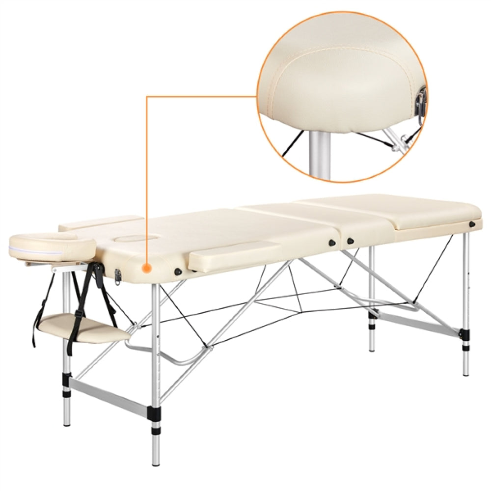 Adjustable 3 Fold Massage Bed Aluminum Alloy Massage Couch