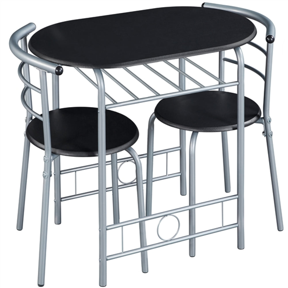 Modern Round Dining Table Set for 2 Dining Chairs