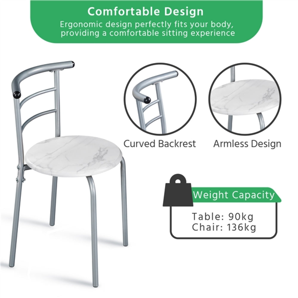 Space Saving Dining Table Set Modern Round Dining Table Set for 2