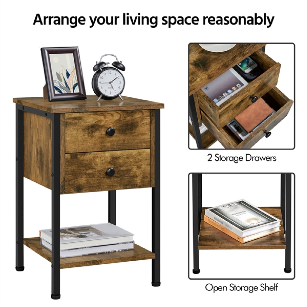 1 Pair Side Table End Table Nightstand Bedside Table