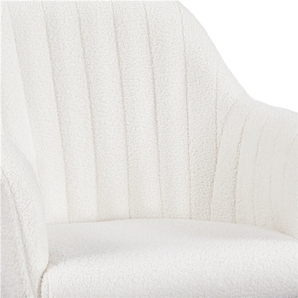 Modern Boucle Desk Chair Computer Chair Computer Chair Ivory