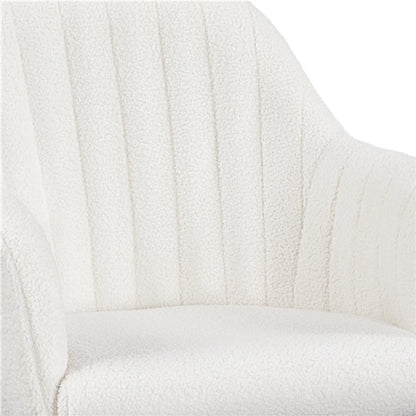 Modern Boucle Desk Chair Computer Chair Computer Chair Ivory