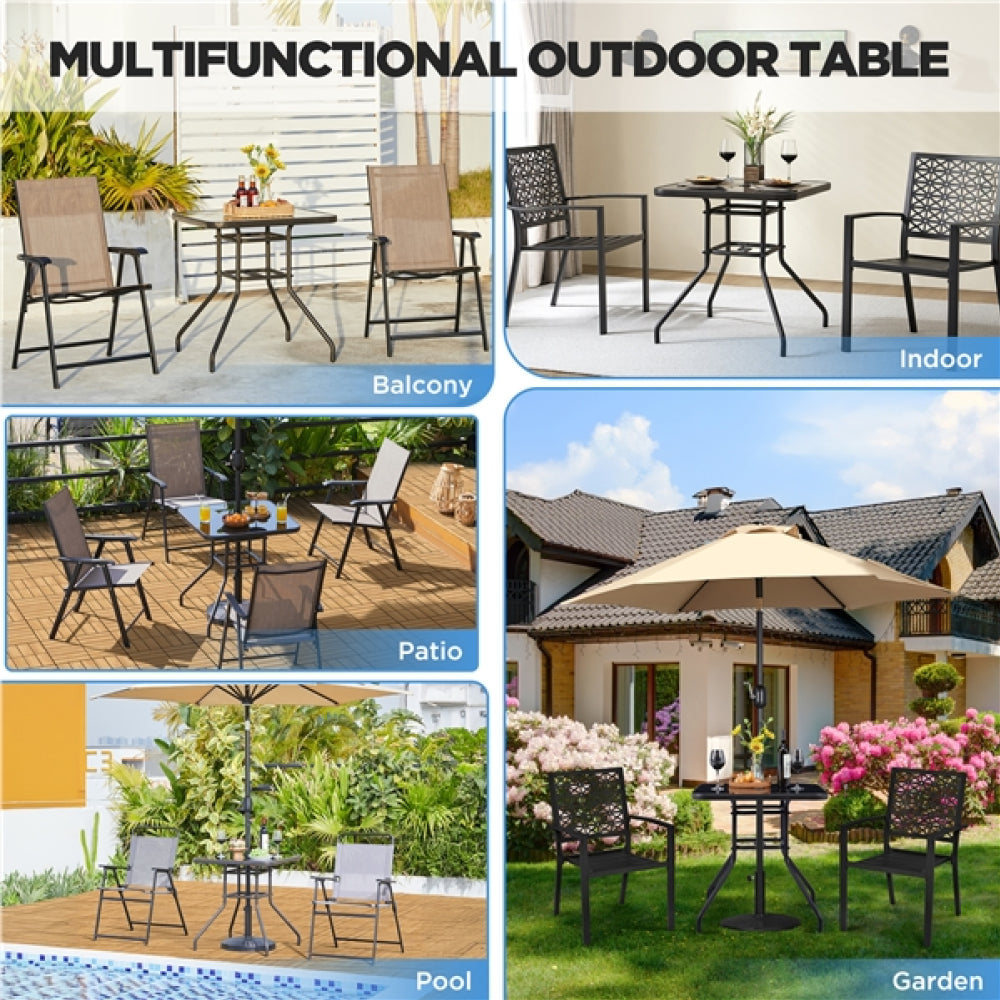 28″ Square Patio Bistro Table with Umbrella Hole