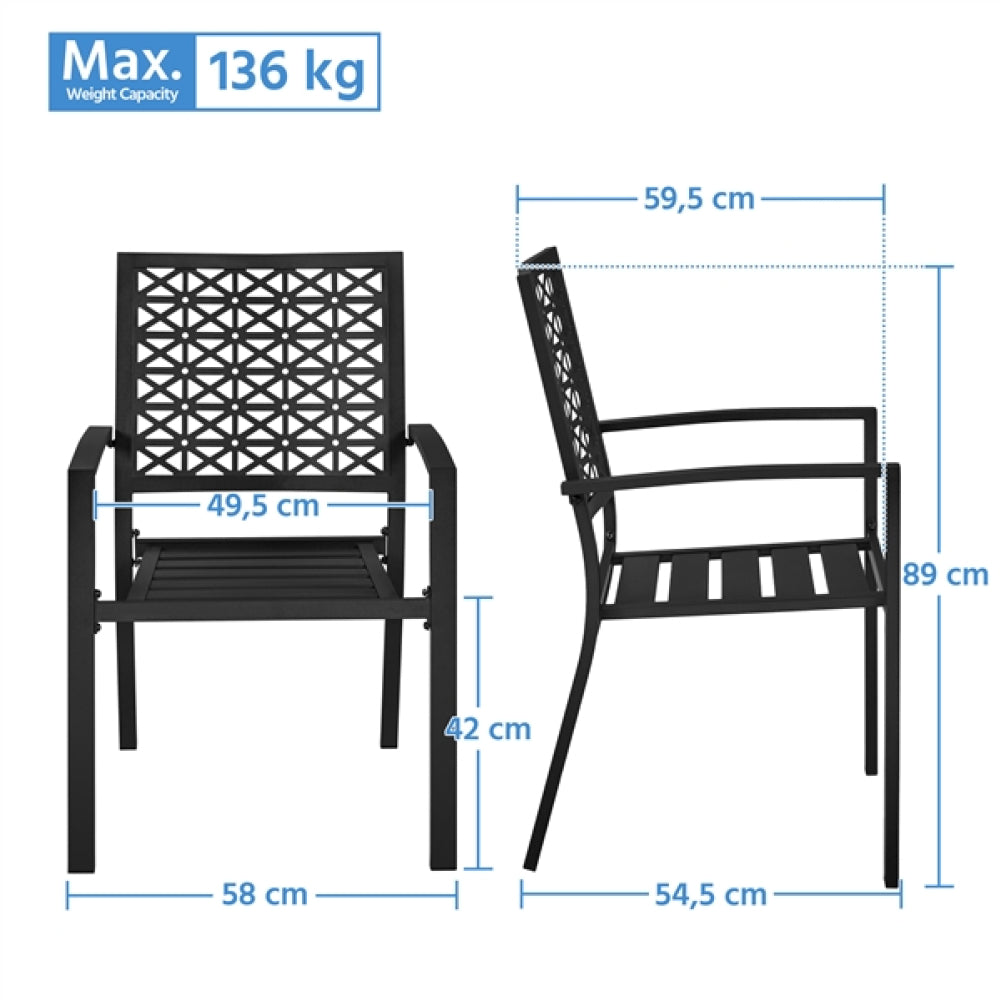 2pcs Dining Chairs + Outdoor Coffee End Table