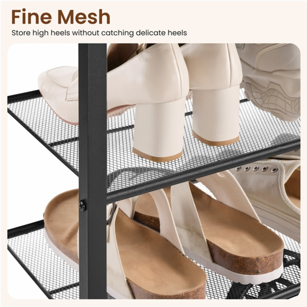 10-Tier Iron Shoe Rack Organizer Large 50-Pair Capacity Open Shoe Tower