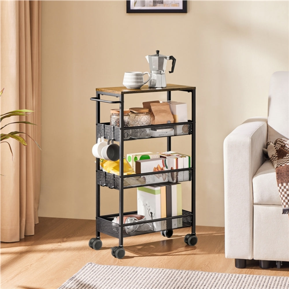4-Tier Storage Trolley Kitchen Trolley