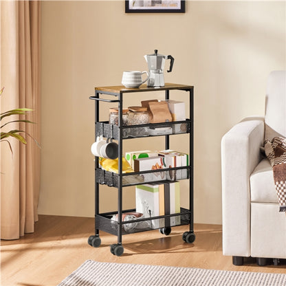 4-Tier Storage Trolley Kitchen Trolley