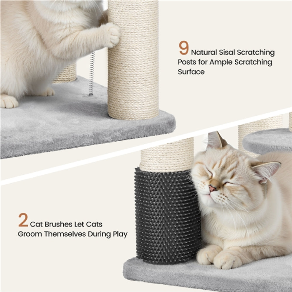 Multilevel Heavy-Duty Cat Tree with Thick Scratching Posts