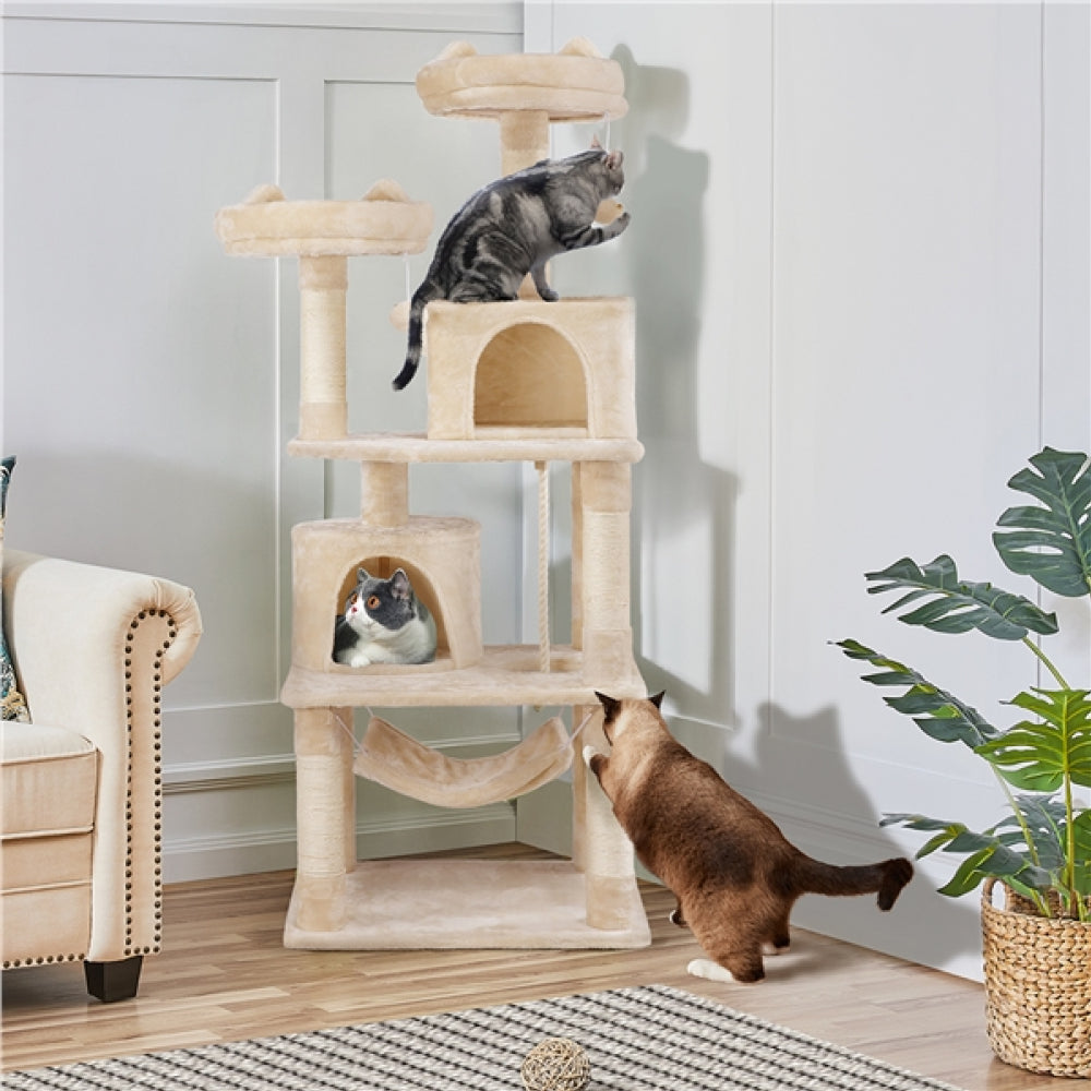 Multi-Level Cat Tree  Cat Tower with 2 Condos & 2 Perches & Scratching Posts