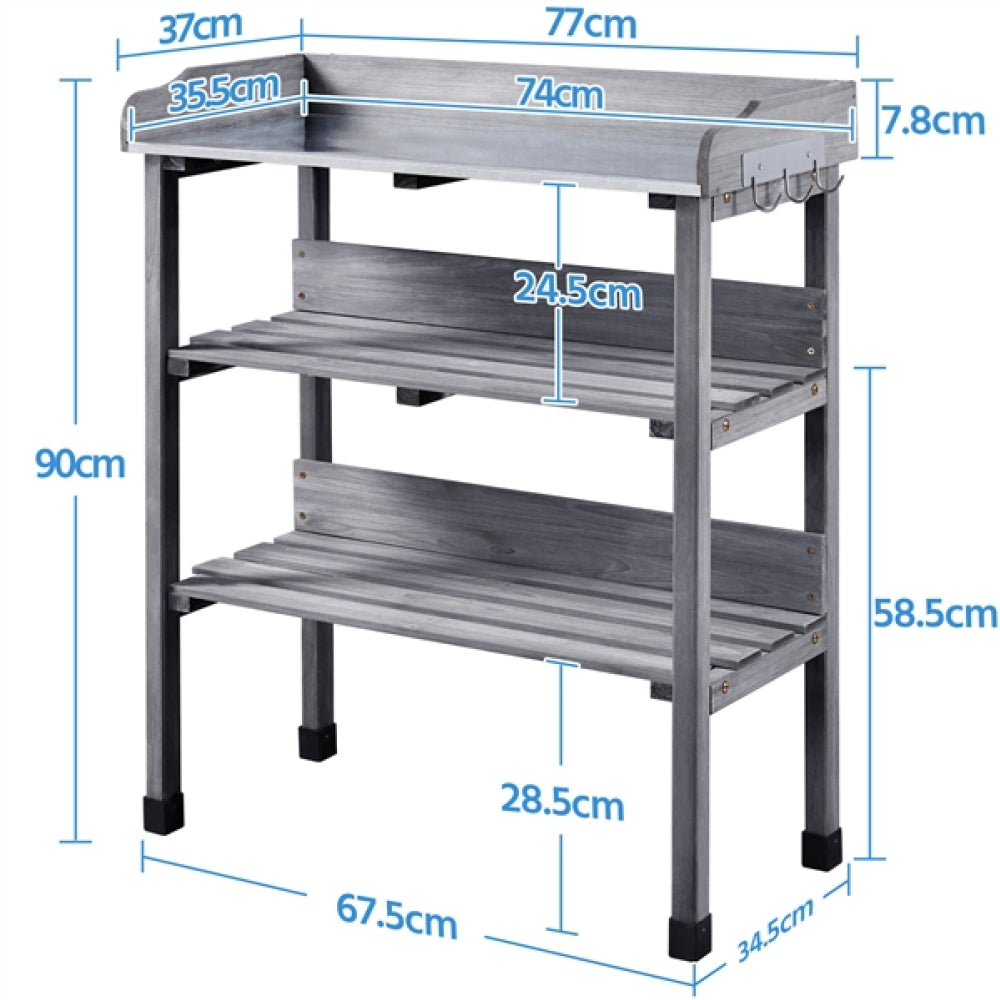 3-layer Outdoor Potting Bench Gardening Table