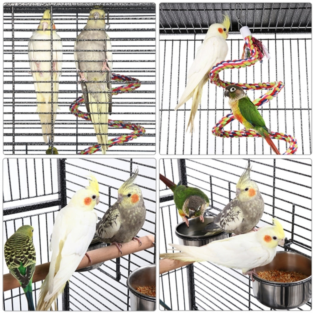 H68.5'' Play Top Parrot Cage Metal Rolling Bird Cage