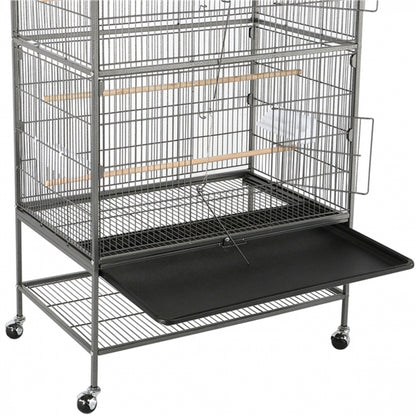 52″ H Large Parrot Cage Rolling Metal Bird Cage