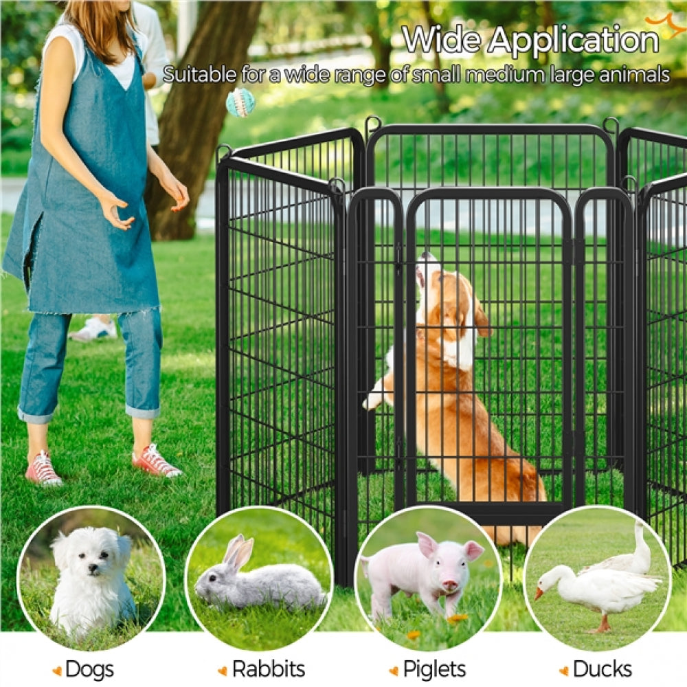 100cm Tall 6 Panels Heavy Duty Dog Playpen Exercise Barrier Outdoor Indoor Fence