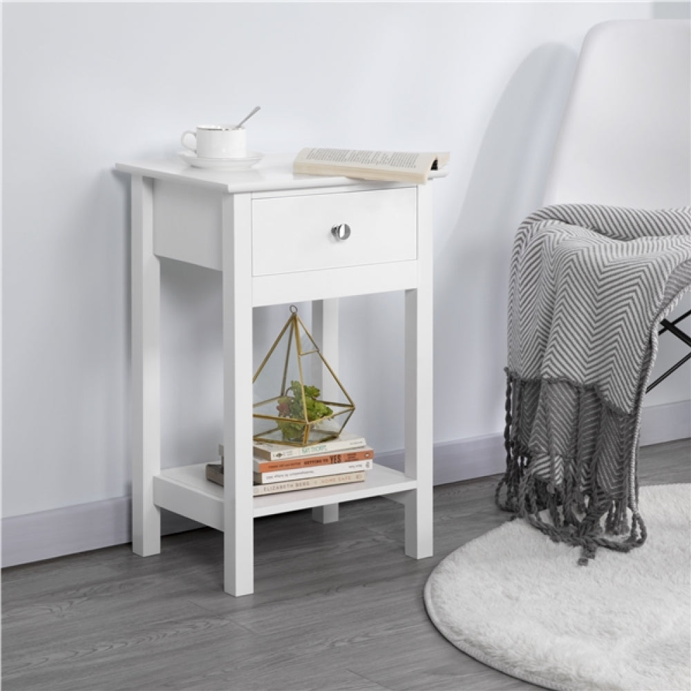 Bedside End Table Storage Cabinet Night Stand with Drawer