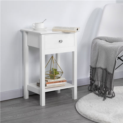 Bedside End Table Storage Cabinet Night Stand with Drawer
