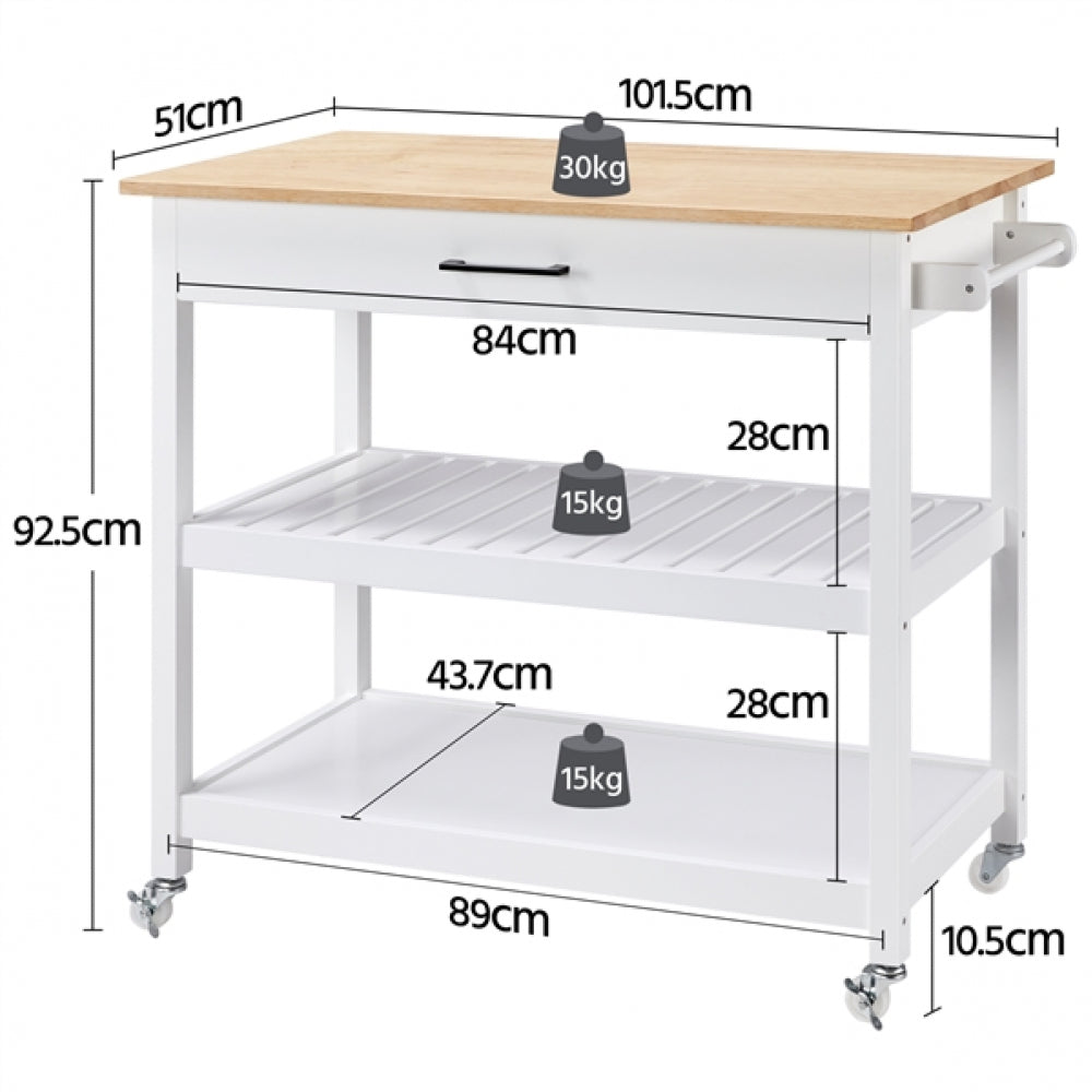 Kitchen Island Cart on Wheels 40’’ W Minimalist Kitchen Cart