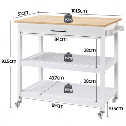 Kitchen Island Cart on Wheels 40’’ W Minimalist Kitchen Cart