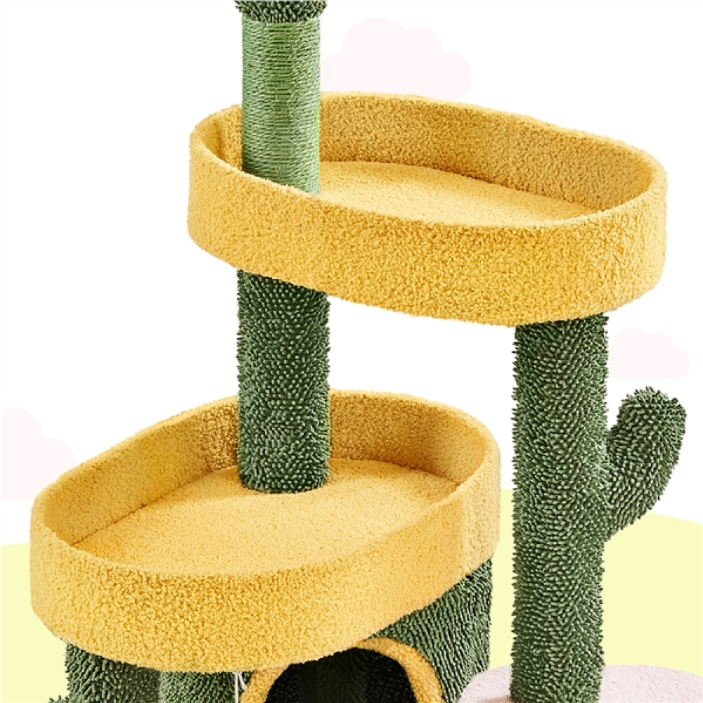 Oasis-Themed Cat Tree Cat Tower Fleece-covered Cat Tower