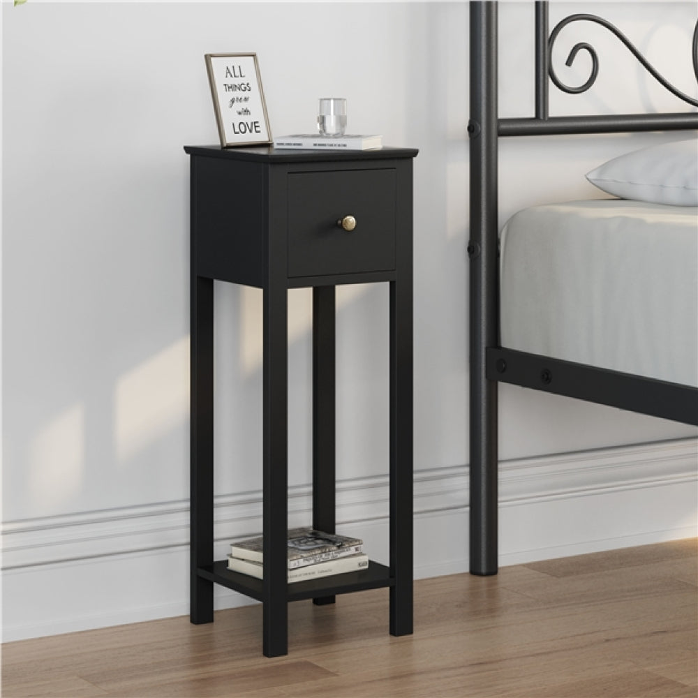 Slim Bedside Tables Set of 2 End Tables With Storage Drawers