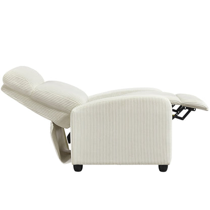 Recliner Chair Corduroy Recliner Sofa Adjustable Modern Single Reclining Chair