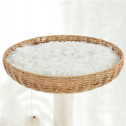 54″ Tall Rattan Cat Tree Cat Tower