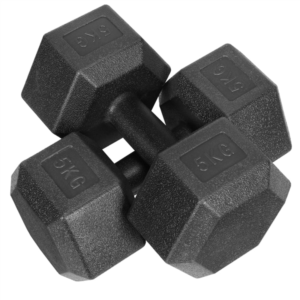 2x5kg Hex Dumbbells Set