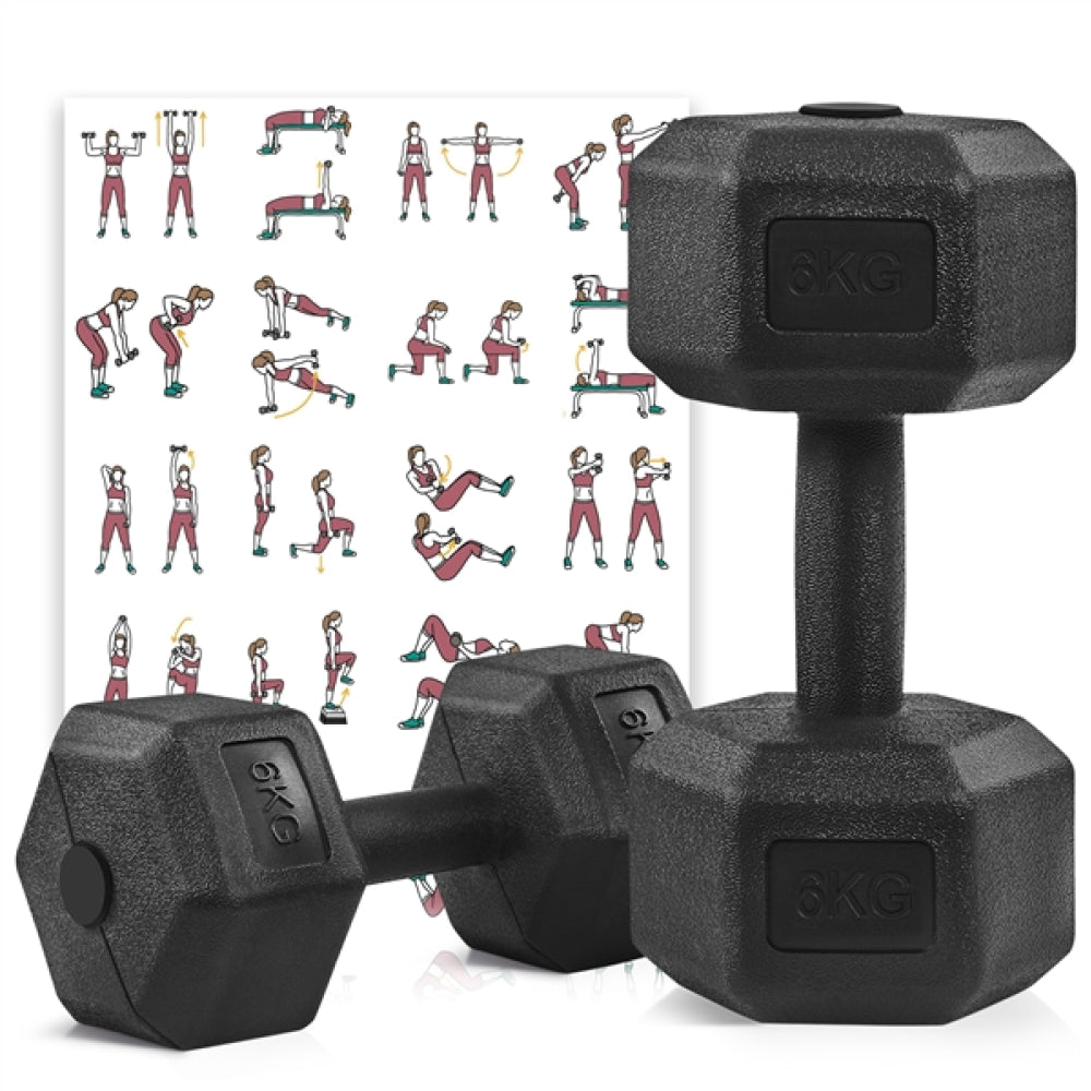 2x6kg Hexagon Dumbbells Set