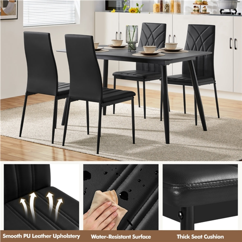 Set of 4 High Back Dining Chairs Upholstered Kitchen Chairs