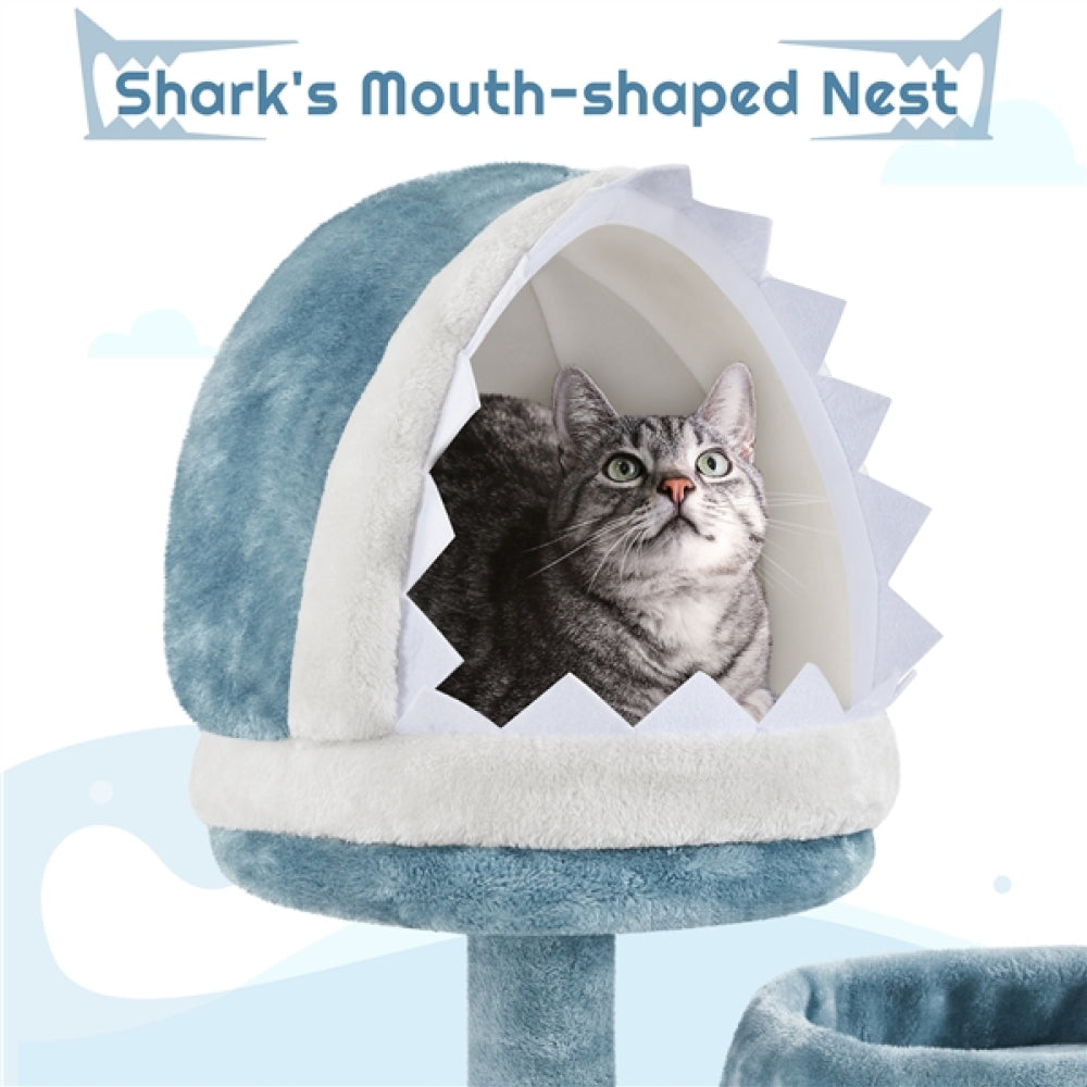 Multi-Level Ocean-themed Cat Tree Cat Tower
