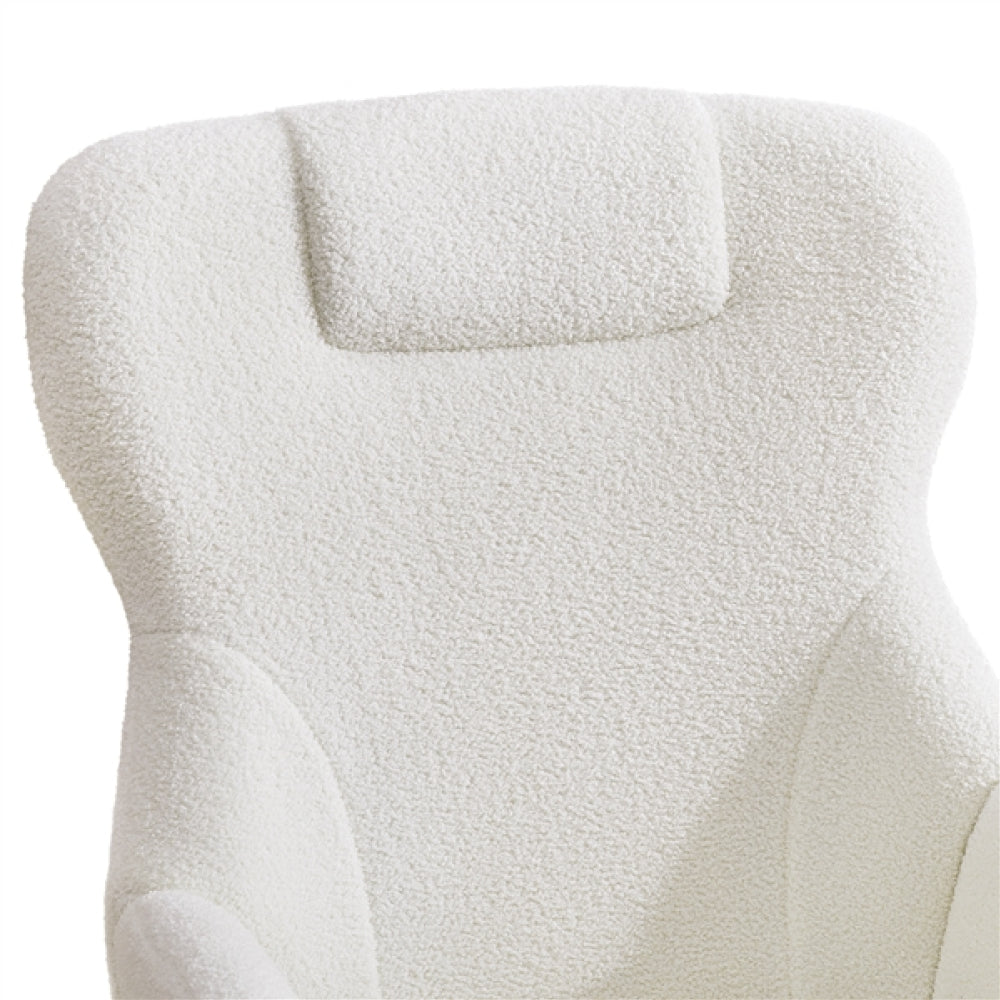Boucle Upholstered Armchair Rocking Chair