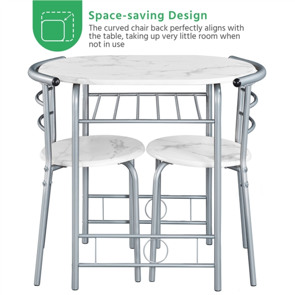 Space Saving Dining Table Set Modern Round Dining Table Set for 2