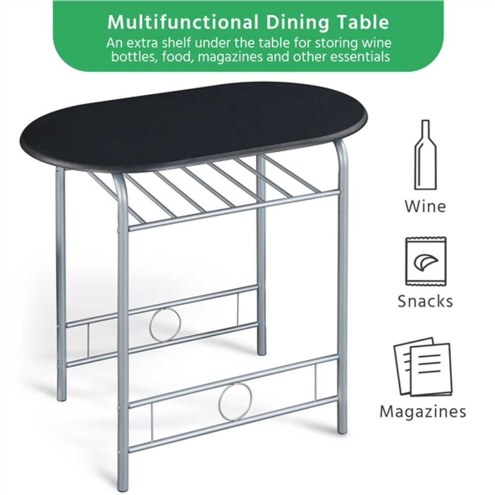 Modern Round Dining Table Set for 2 Chairs + 1 Table