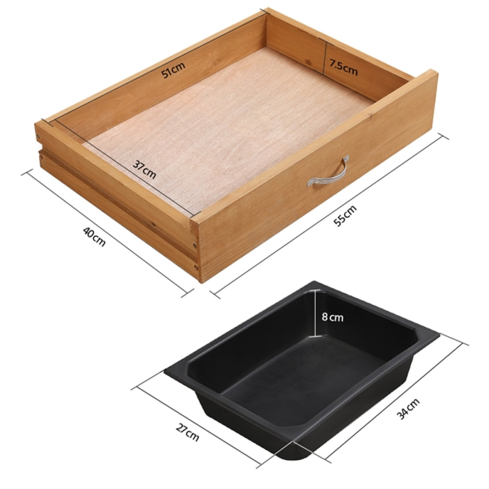 Potting Bench Table Removable Sink Firwood Drawer Open Multiple Shelves