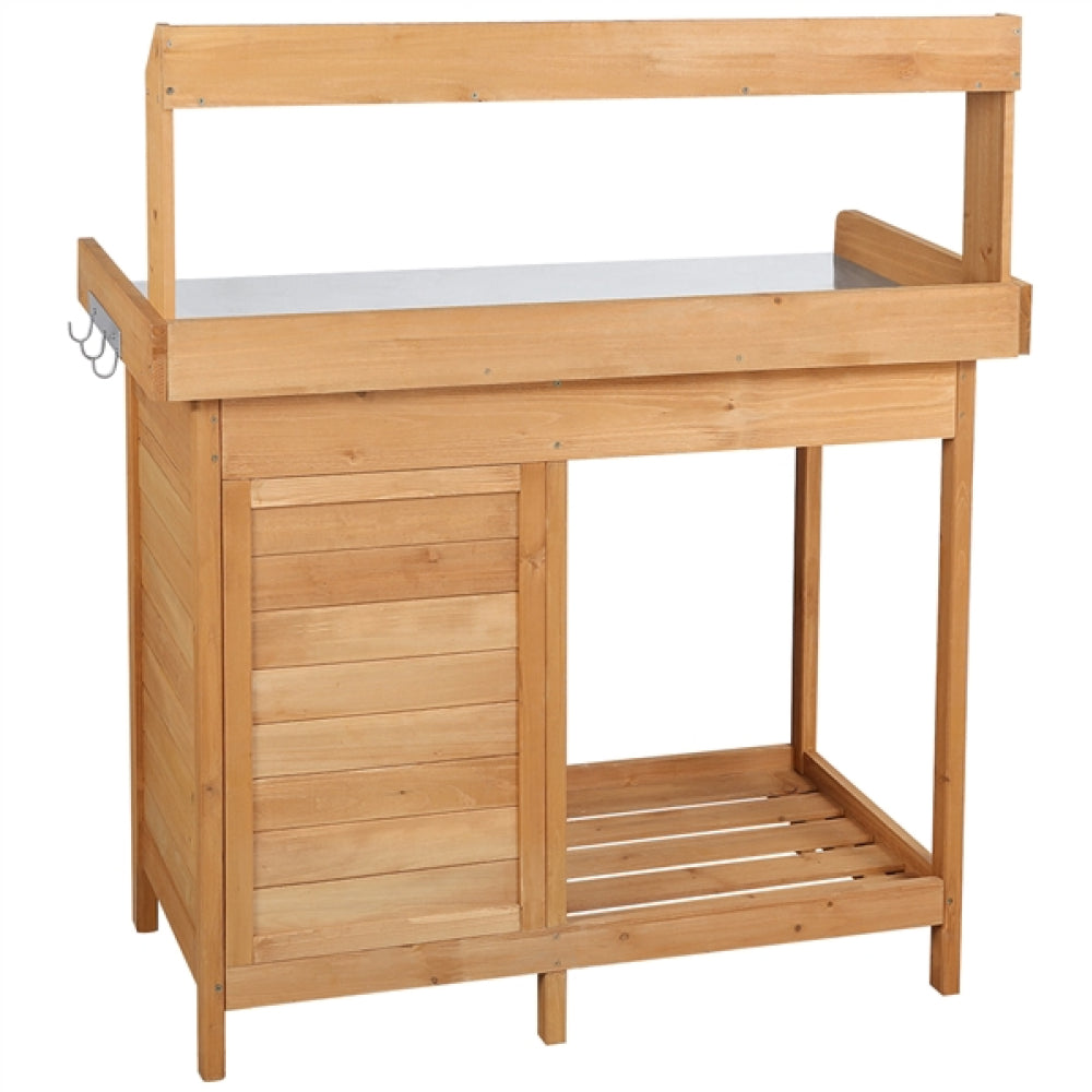 Outdoor Garden Potting Bench Table Work Bench Metal Tabletop