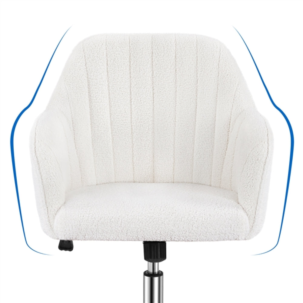 Modern Boucle Desk Chair Computer Chair Computer Chair Ivory