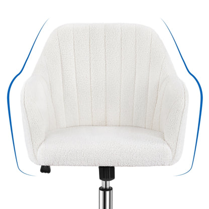 Modern Boucle Desk Chair Computer Chair Computer Chair Ivory