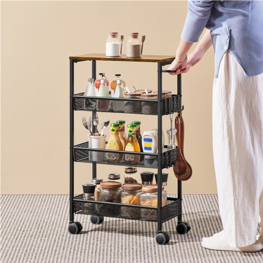 4-Tier Storage Trolley Kitchen Trolley