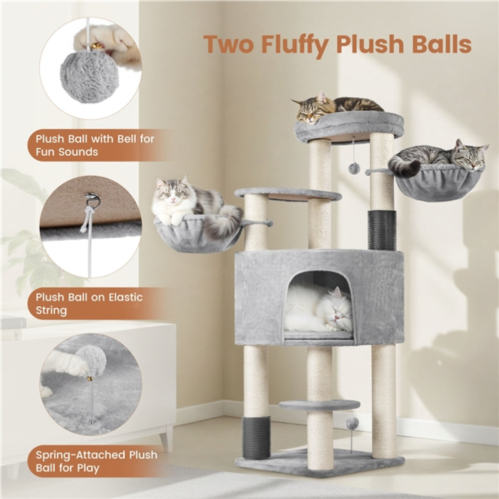 Multilevel Heavy-Duty Cat Tree with Thick Scratching Posts