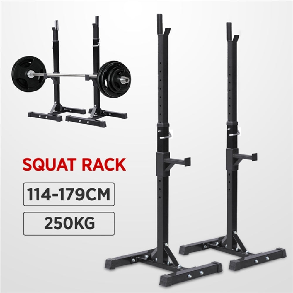 Pair of Adjustable Squat Rack Standard 45-70 Inch Solid Steel Squat Stand