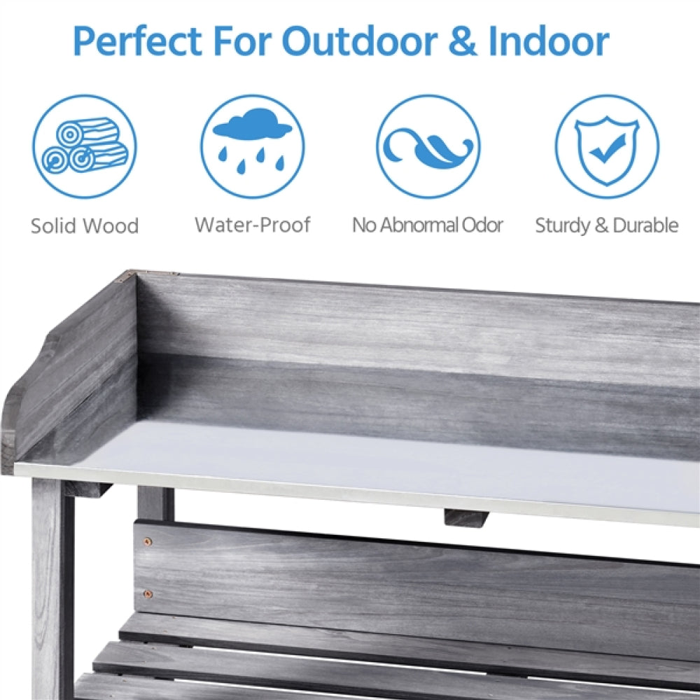 3-layer Outdoor Potting Bench Gardening Table