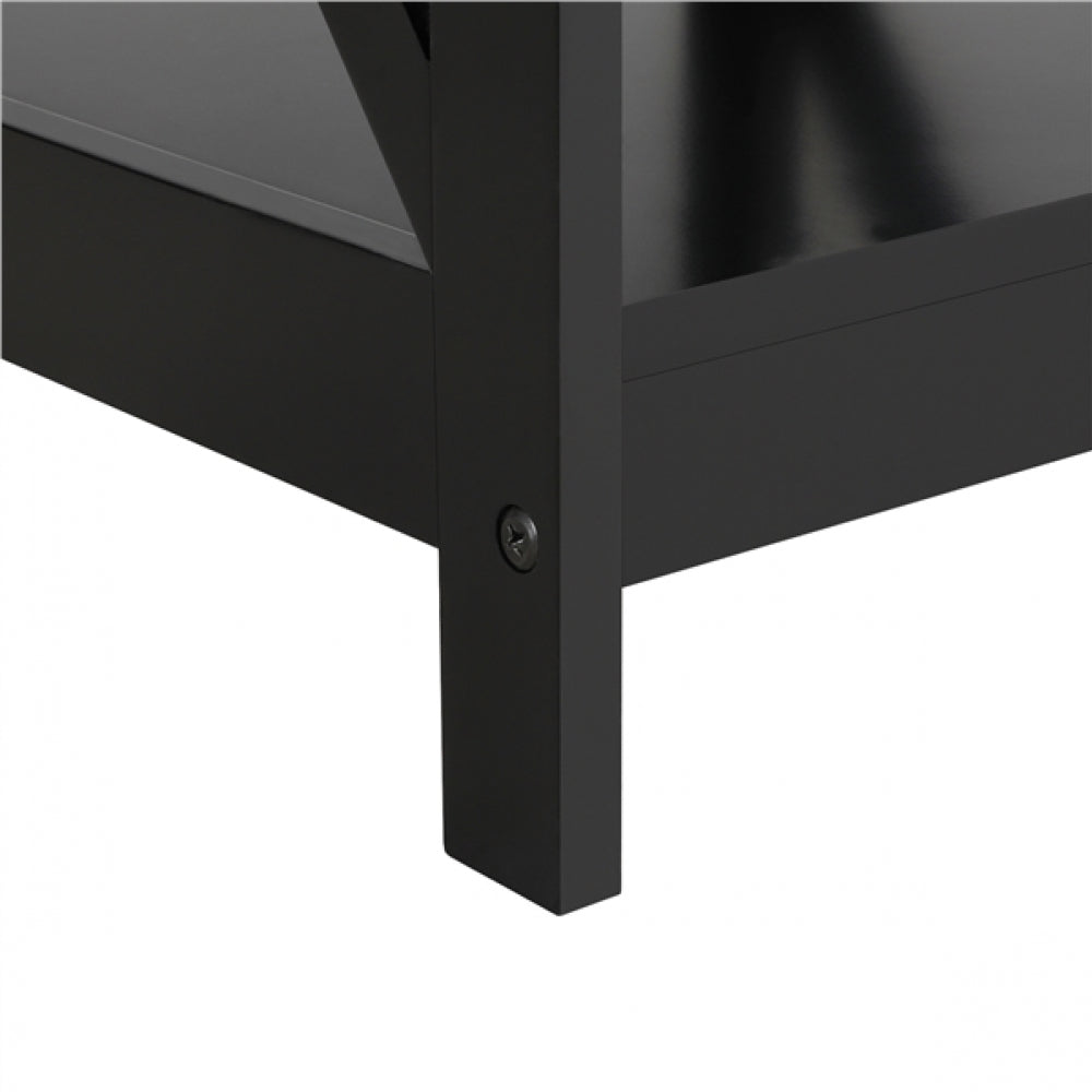 3 Tier Wood X Shape Bedside End Table Storage Cabinet Night Stand