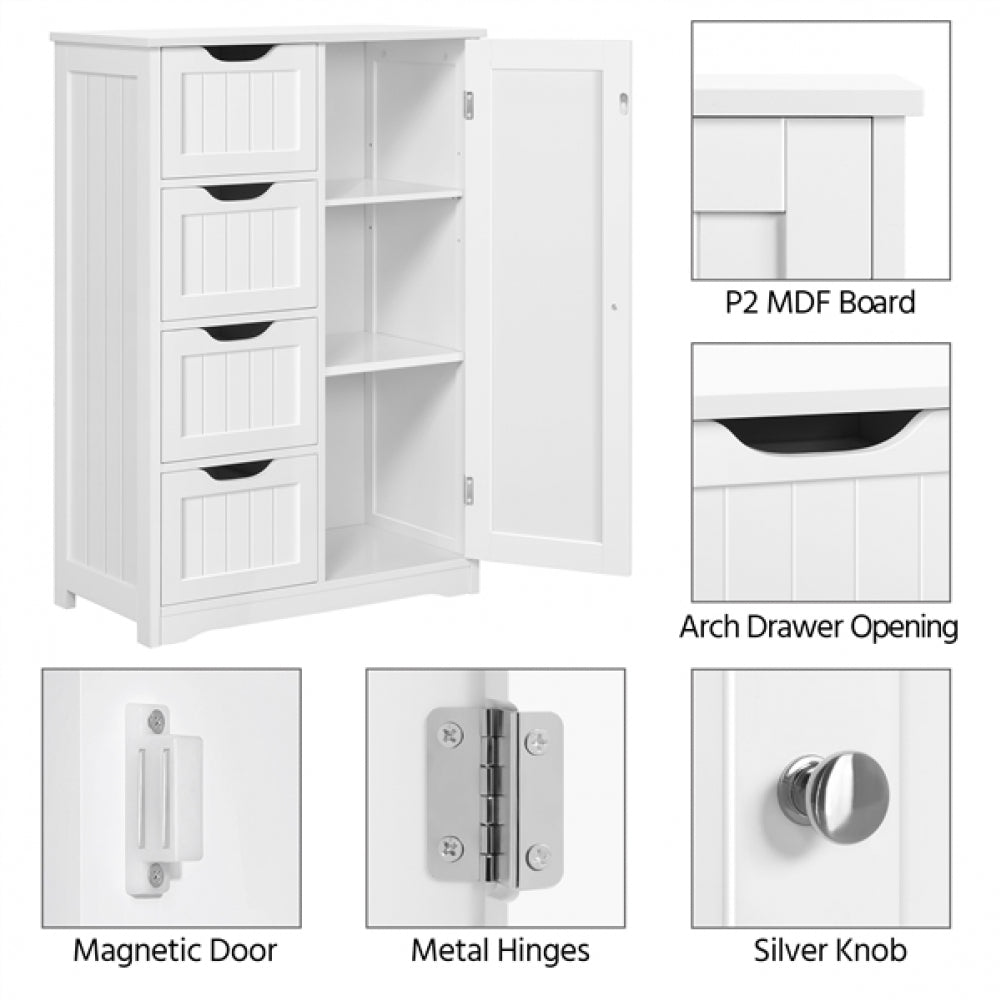 Large Wooden Bathroom Storage Cabinet Freestanding Floor Cabinet