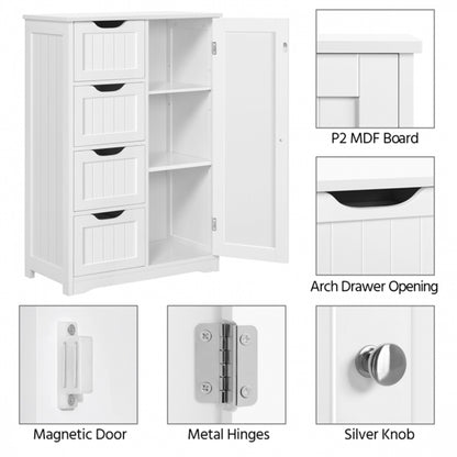 Large Wooden Bathroom Storage Cabinet Freestanding Floor Cabinet