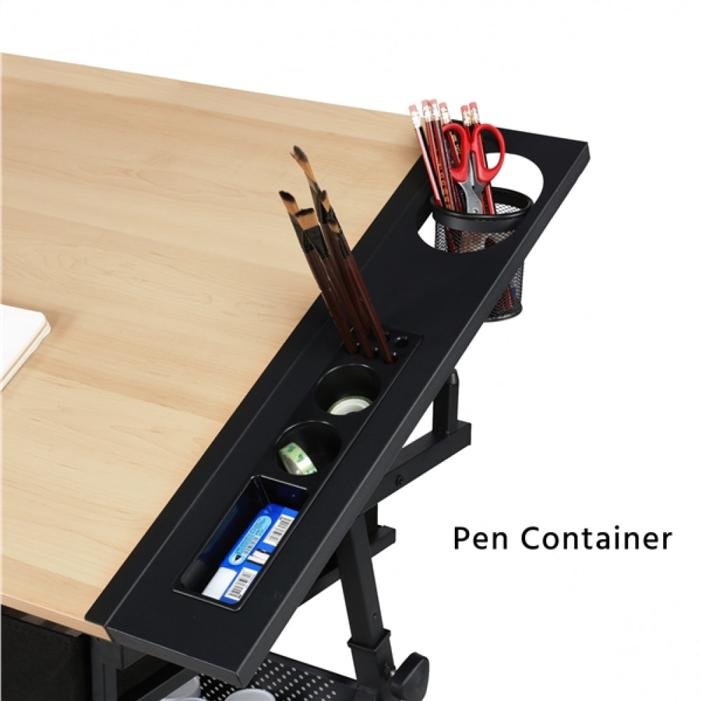 Drafting Table & Stool Set with Adjustable Table Angles & Heights All-in-One