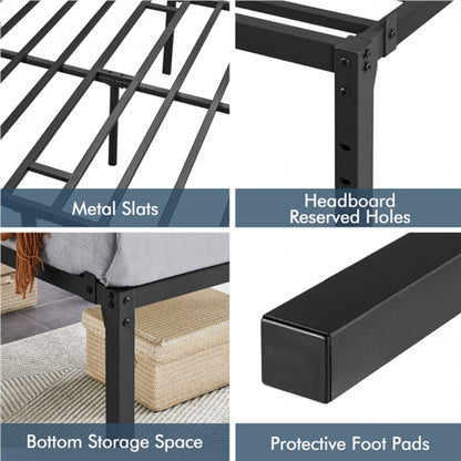 Double Metal Bed Frame with Heavy Duty Steel Slat Support