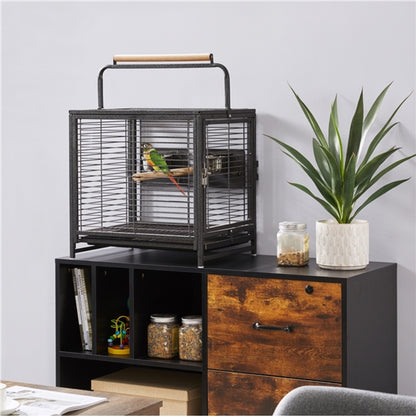 26" Wrought Iron Travel Bird Cage Carrier for Small to Medium Sized Birds