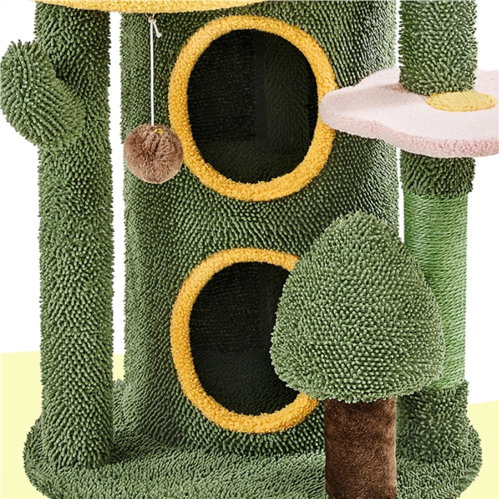 Oasis-Themed Cat Tree Cat Tower Fleece-covered Cat Tower