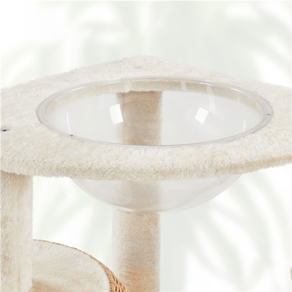 54″ Tall Rattan Cat Tree Cat Tower
