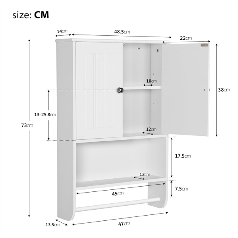 Bathroom Wall Cabinet with Towel Bar Wall Mount Organizer