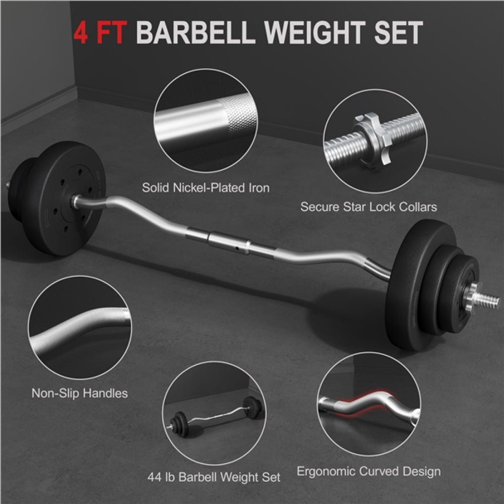 20KG Home Gym Adjustable Weightlifting Set Barbell Weight Set